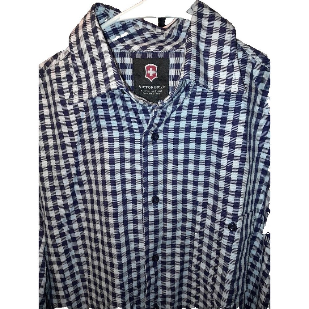 Victorinox Cooper Mountain Check Shirt NWT Size L Checkered 100% Cotton